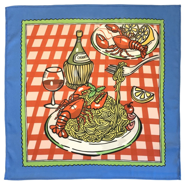 Lobster pasta scarf (blue)