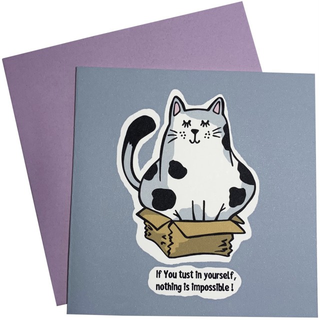 Cat card (grey)