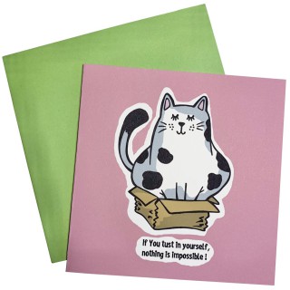 Cat card (pink)