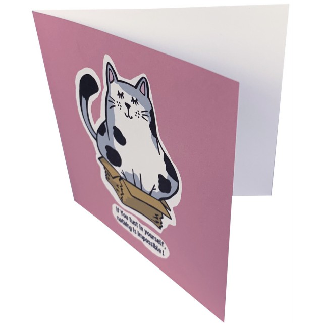 Cat card (pink)