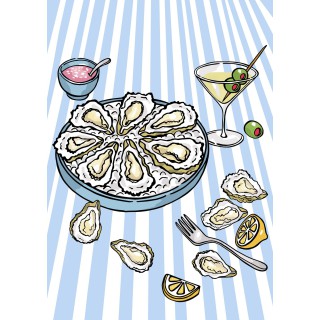 Oysters on ice print