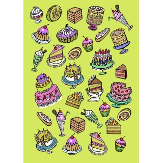 Pasticceria print (green)