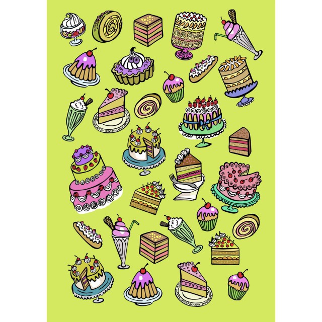 Pasticceria print (green)