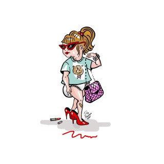 Funny kid print (red heels)