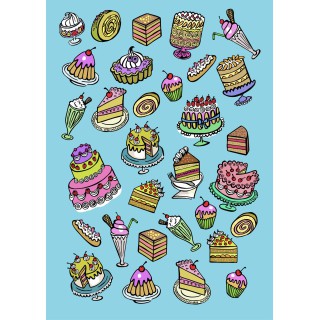 Pasticceria print (blue)