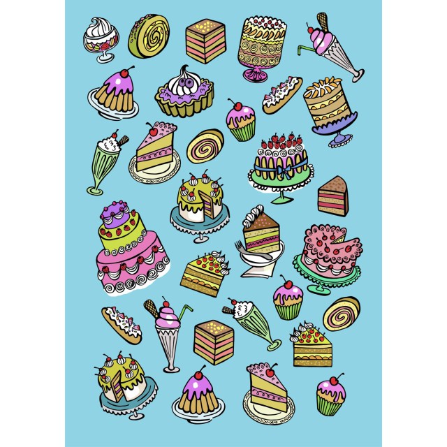 Pasticceria print (blue)