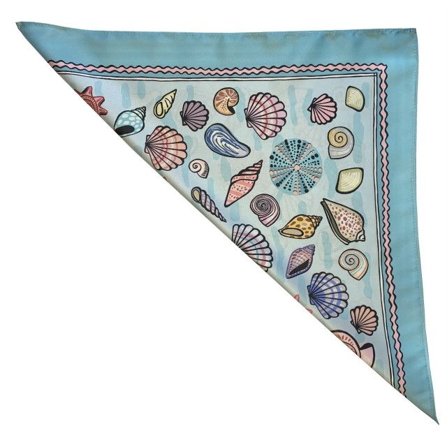 Pastel Shells Scarf (blue)