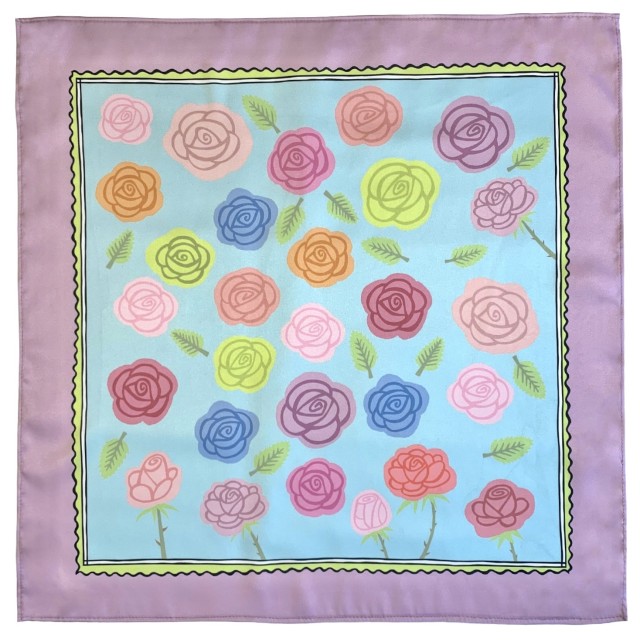 Pastel Roses Scarf (purple)