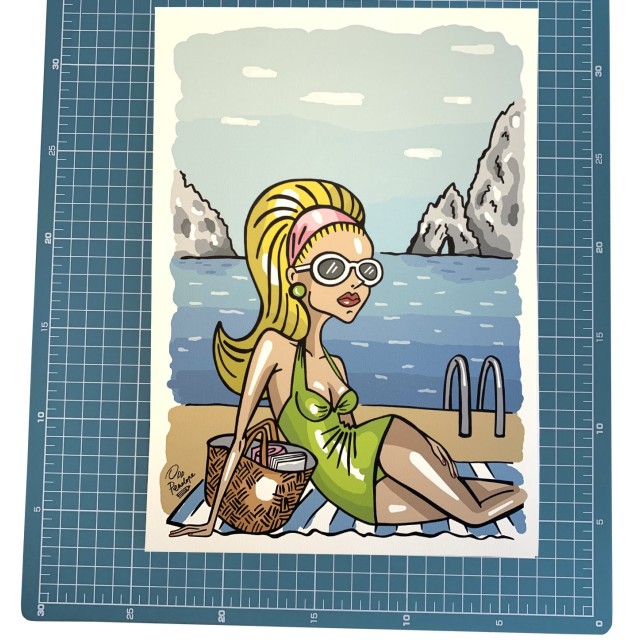 Sunbathing in Capri print